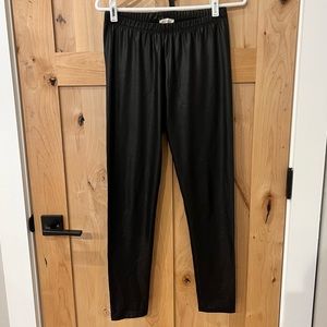 Black Faux Leather Leggings size M